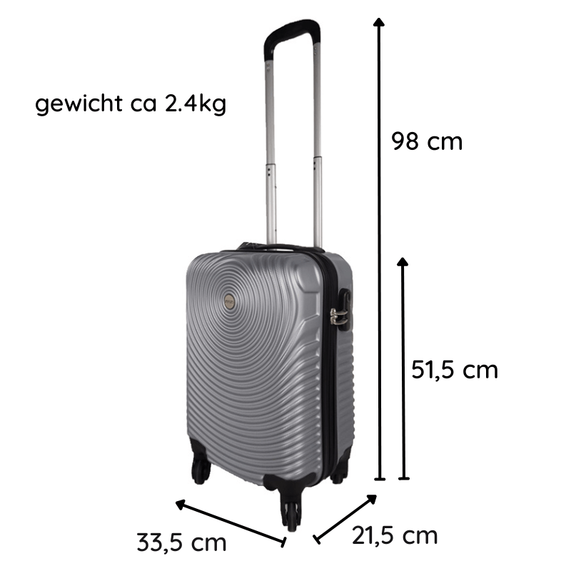 Ceruzo Cabin - Size Suitcase Lightweight 51.5 cm Hand Luggage – Grey - Afanaya