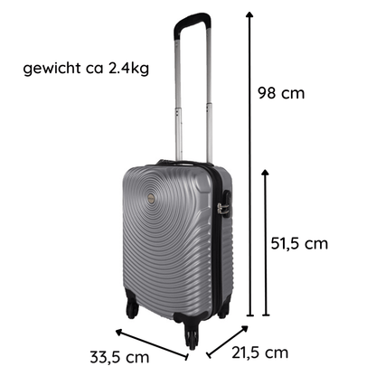 Ceruzo Cabin - Size Suitcase Lightweight 51.5 cm Hand Luggage – Grey - Afanaya