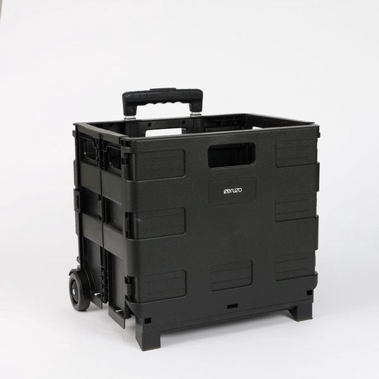 Ceruzo Folding Trolley with 30L Crates Portable Storage Cart with Collapsible Boxes - Afanaya