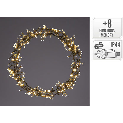 Ceruzo Kerstring Met Verlichting - 500 Led - Ø58 Cm - Warm Wit - 8 Lichtfuncties - Voor Binnen En Buiten - Afanaya