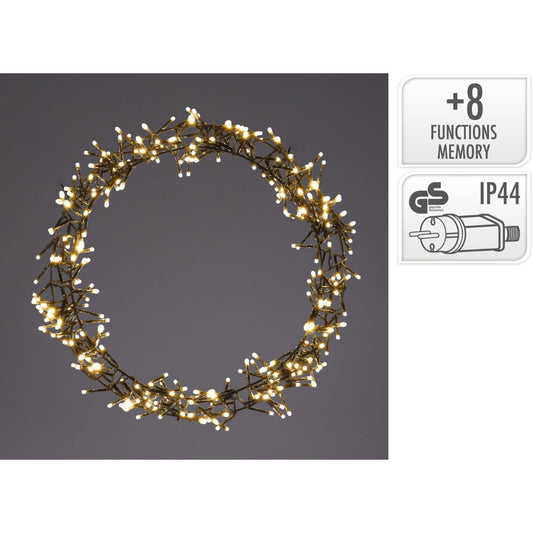 Ceruzo Kerstring Met Verlichting - 500 Led - Ø58 Cm - Warm Wit - 8 Lichtfuncties - Voor Binnen En Buiten - Afanaya