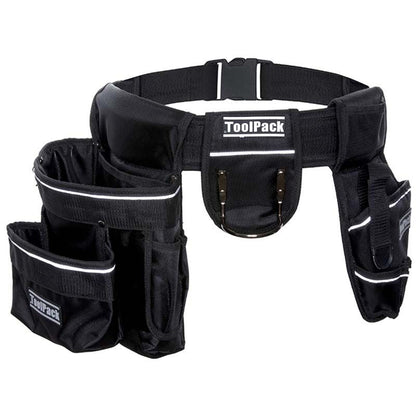 Cinturon à Outils Robuste ToolPack – Heavy - Duty avec 2 Holsters Ajustables pour Professionnels - Afanaya