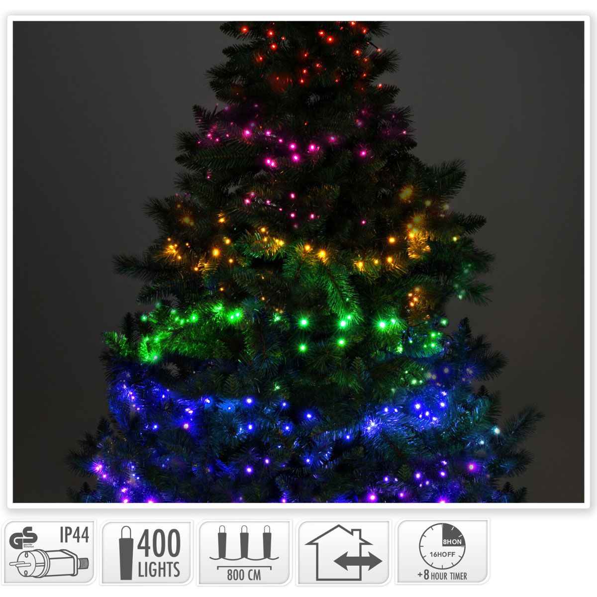 Clusterverlichting Multikleuren Mix - 8M - 400 Led - Afanaya