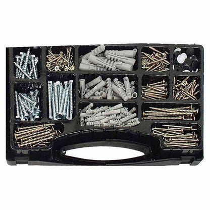 Ensemble de Vis à Bois et Chevilles Brüder Mannesmann - 620 pcs dans Boîte Organisatrice - Afanaya