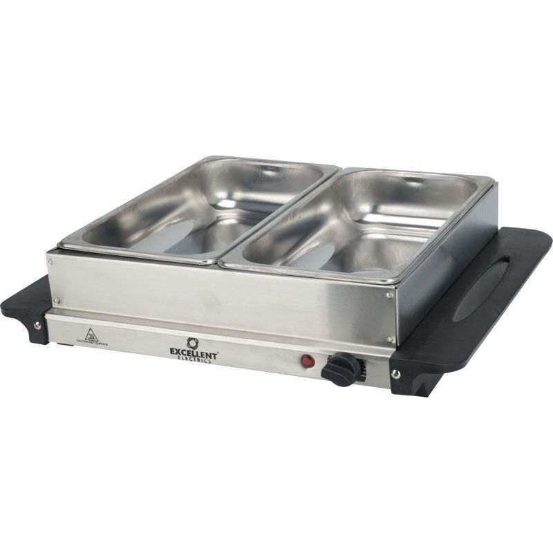Excellent Electrics Buffetwarmer Met Warmhoudplaat - 2X2.4 Liter - Afanaya