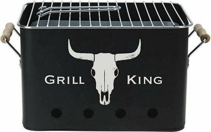Grill King Black Non - Stick BBQ Grill Pan Indoor & Outdoor Cooking - Afanaya