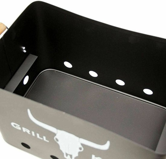 Grill King Black Non - Stick BBQ Grill Pan Indoor & Outdoor Cooking - Afanaya