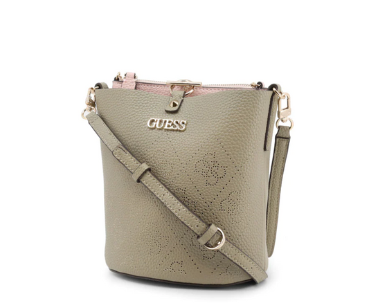 Guess Amara 4G Logo Grüne Handtasche — Luxuriöse Polyester-Monogramm-Tasche für Damen (22x20.5x14 cm)