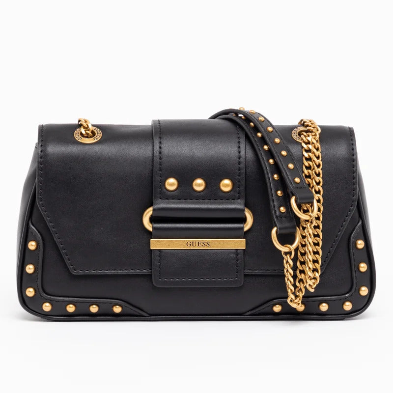 Guess, Greta, sac bandoulière en textile de polyuréthane, noir, hwvb81 29210, 16 x 29 x 5,3 cm, pour femme