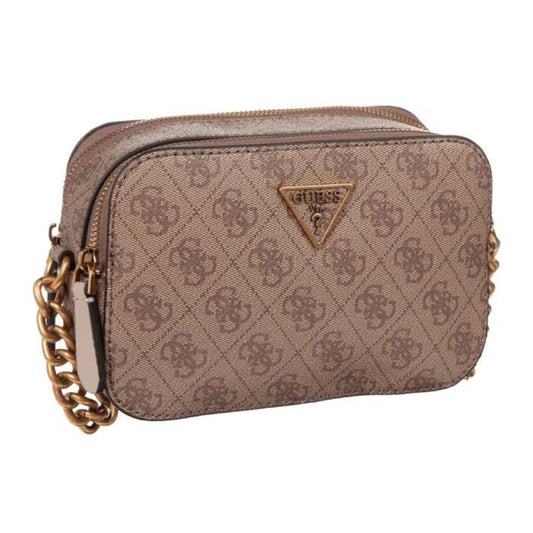 Guess Noelle Latte Polyurethan Handtasche für Damen — Luxuriöse warme beige Designertasche