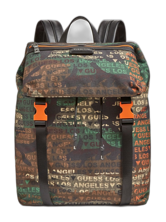 Guess, Salameda, Textile Backpack, Camouflage, Laptop Compartiment, Unisex.