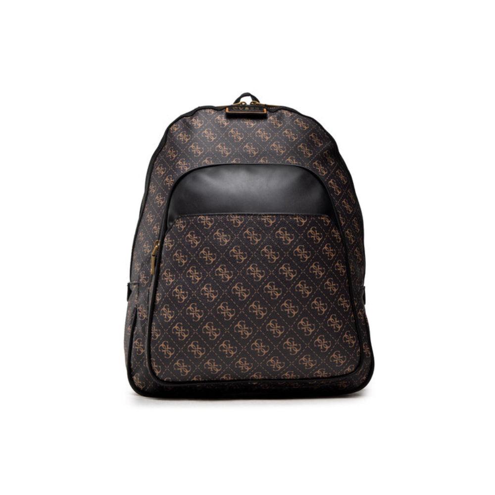 Guess, Vezzola, Synthetic Leather, Textile Backpack, Brown, Laptop Compartiment, hmvezl p1105, For Men, 38 x 33 x 10 cm.