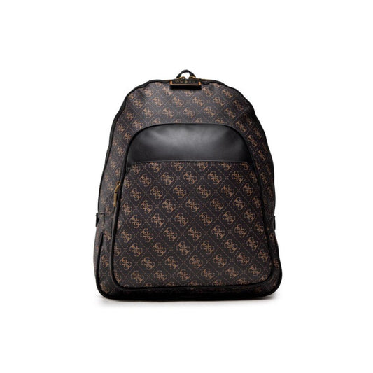 Guess, Vezzola, Synthetic Leather, Textile Backpack, Brown, Laptop Compartiment, hmvezl p1105, For Men, 38 x 33 x 10 cm.