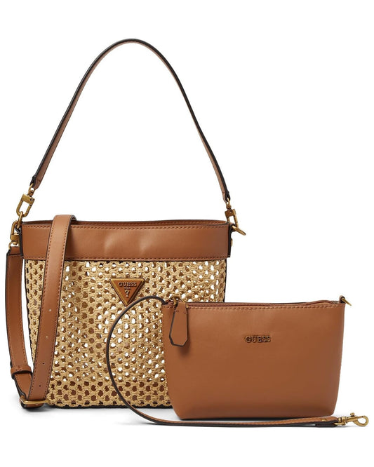 Guess Vikky Cognac Shopper für Damen – Luxuriöse Designer-Handtasche aus Textil