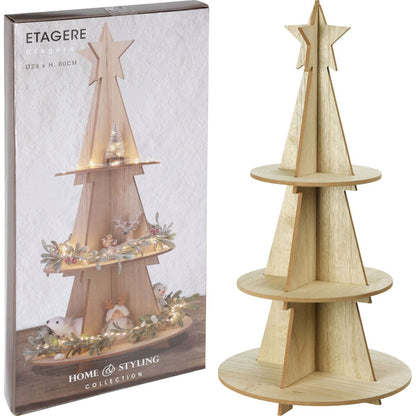 Kerst Etagere Hout - 60 Cm - Afanaya