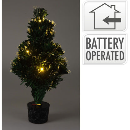 Kerstboom Met Verlichting - Fiber Optic - 45 Cm - Warm Wit - Afanaya