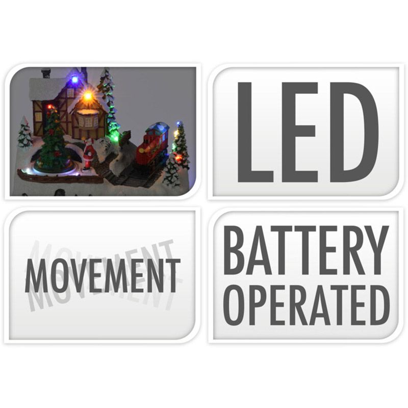 Kersttafereel - Trein - Met Verlichting En Beweging - Op Batterijen - Afanaya