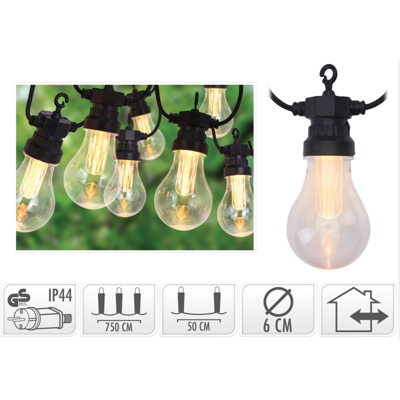 Lichtsnoer Met 10 Led Reflector Lampen - Voor Buiten - Afanaya