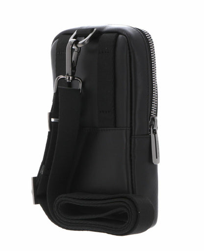 Piquadro, Obidos, Leather Crossbody Bag, Black, For Men
