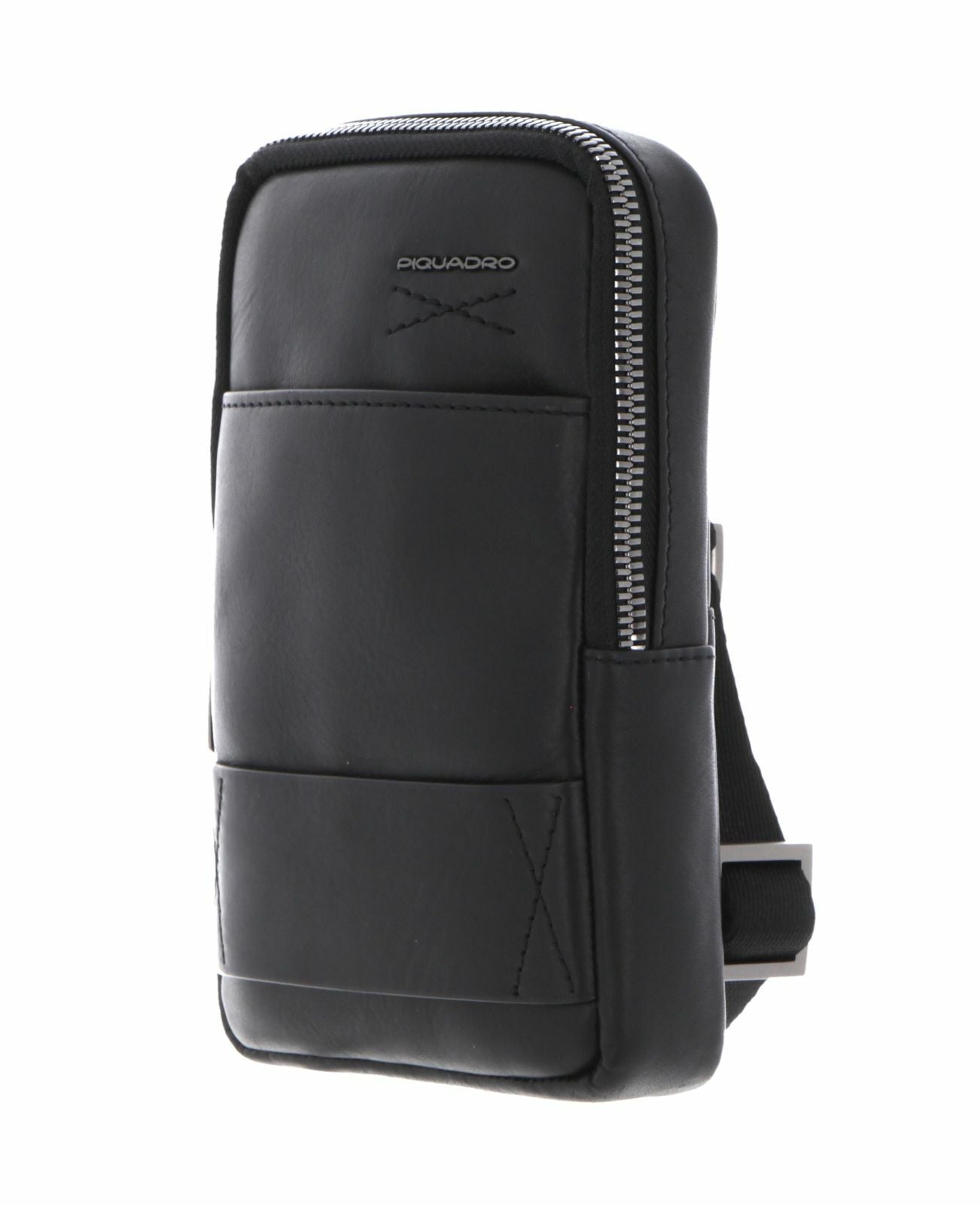Piquadro, Obidos, Leather Crossbody Bag, Black, For Men