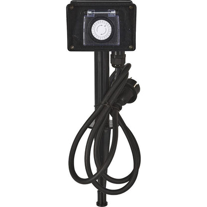 Premium Outdoor Garden Socket with 2 Outlets & Built - in Timer Waterproof Power Supply for Garden & Terrace - Afanaya