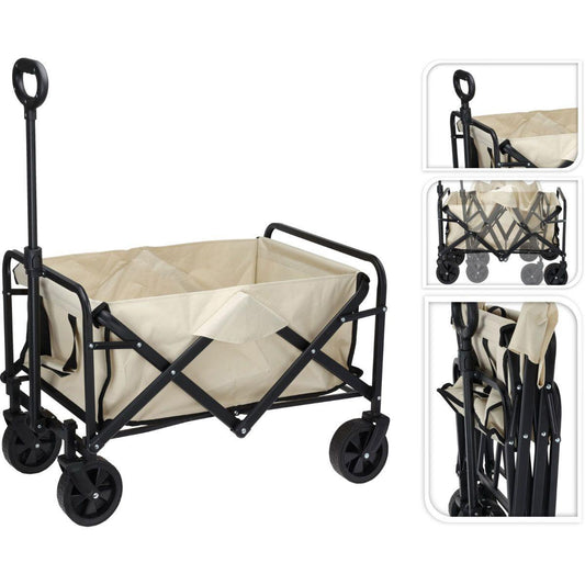 Redcliffs Bolderkar Folding Wagon 73 x 51 x 92 cm Beige With 12.5 cm Wheels And Steel Frame.