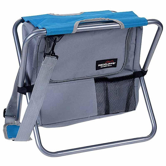 Redcliffs Folding Stool with Cooler Bag – Blue Camping Chair.