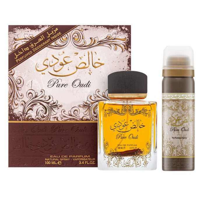 Lattafa Pure Oudi EDP 100ml + Deodorant Spray 50ml Gift Set Unisex