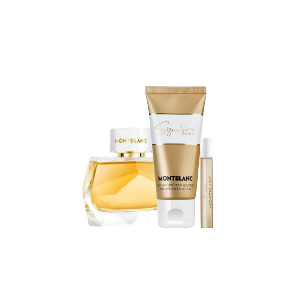Set Montblanc: Signature Absolue, Eau De Parfum, Für Damen, 90 ml + Signature Absolue, Eau De Parfum, Für Damen, 7.5 ml *Miniatur + Signature Absolue, Body Lotion, Für den ganzen Körper, 100 ml