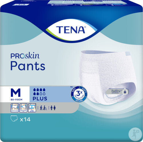 TENA Pants Plus Taille M 56 unités – Sous-vêtements protecteurs unisexes jetables (4×14)