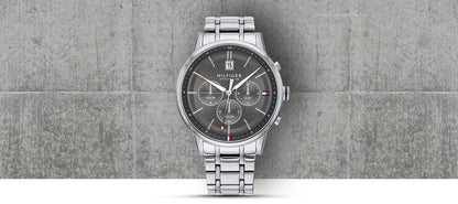 Tommy Hilfiger Men’s Watch Kyle 1791632 Stainless Steel Chronograph with Original Box - Afanaya