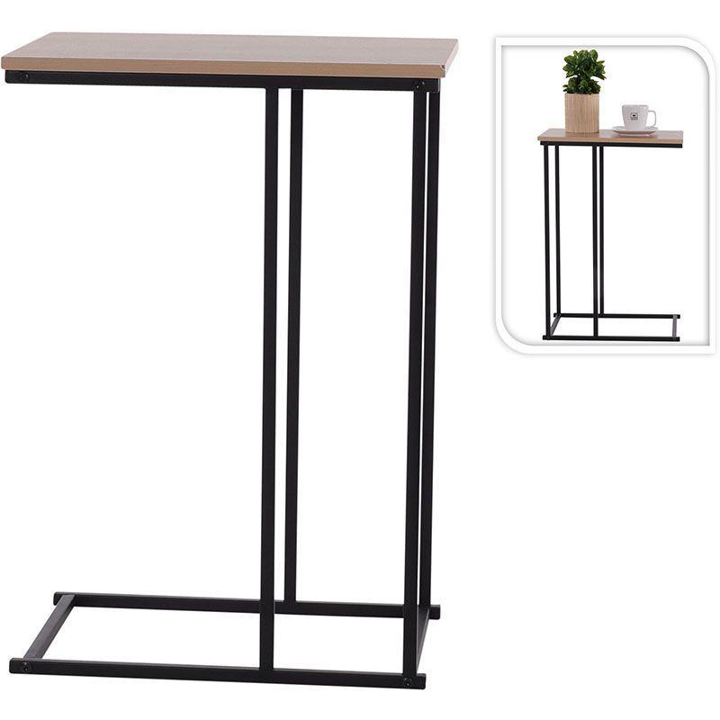 Trends4You Bijzettafel - Banktafeltje - Metaal En Hout - 40X26Xh58Cm - Afanaya