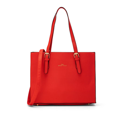 Twig Shelley SHY03 Women’s Shoulder Bag Elegant Red Faux Leather Handbag - Afanaya