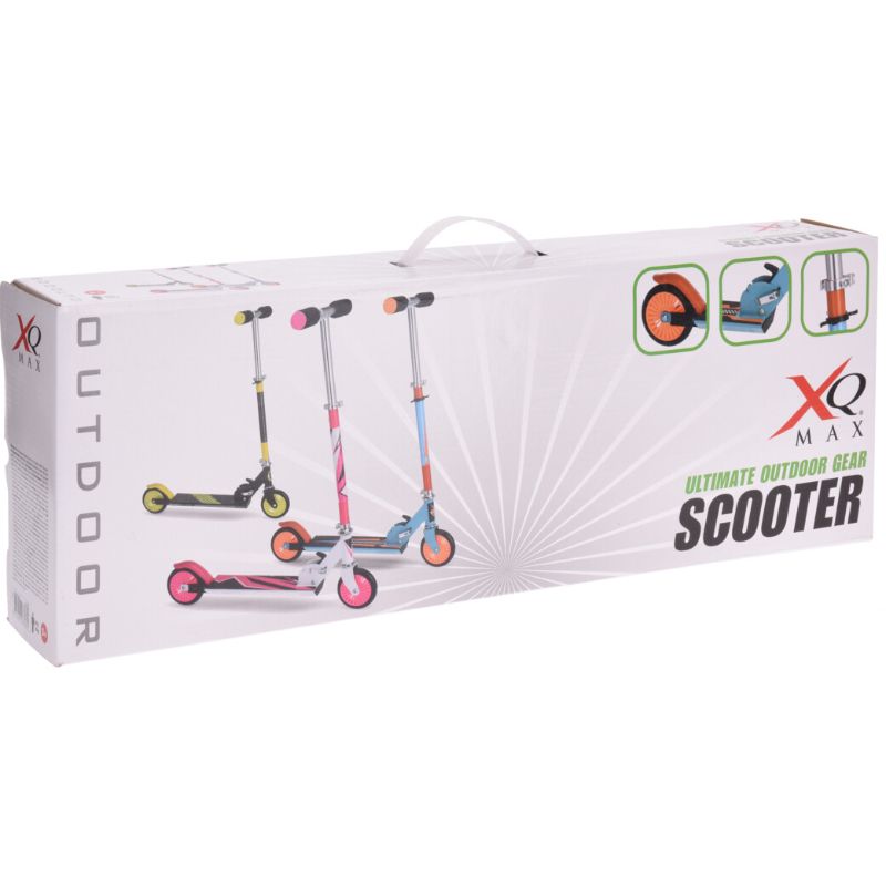 Xq Max Opvouwbare Step Met Voetrem - Blauw Met Oranje - Afanaya